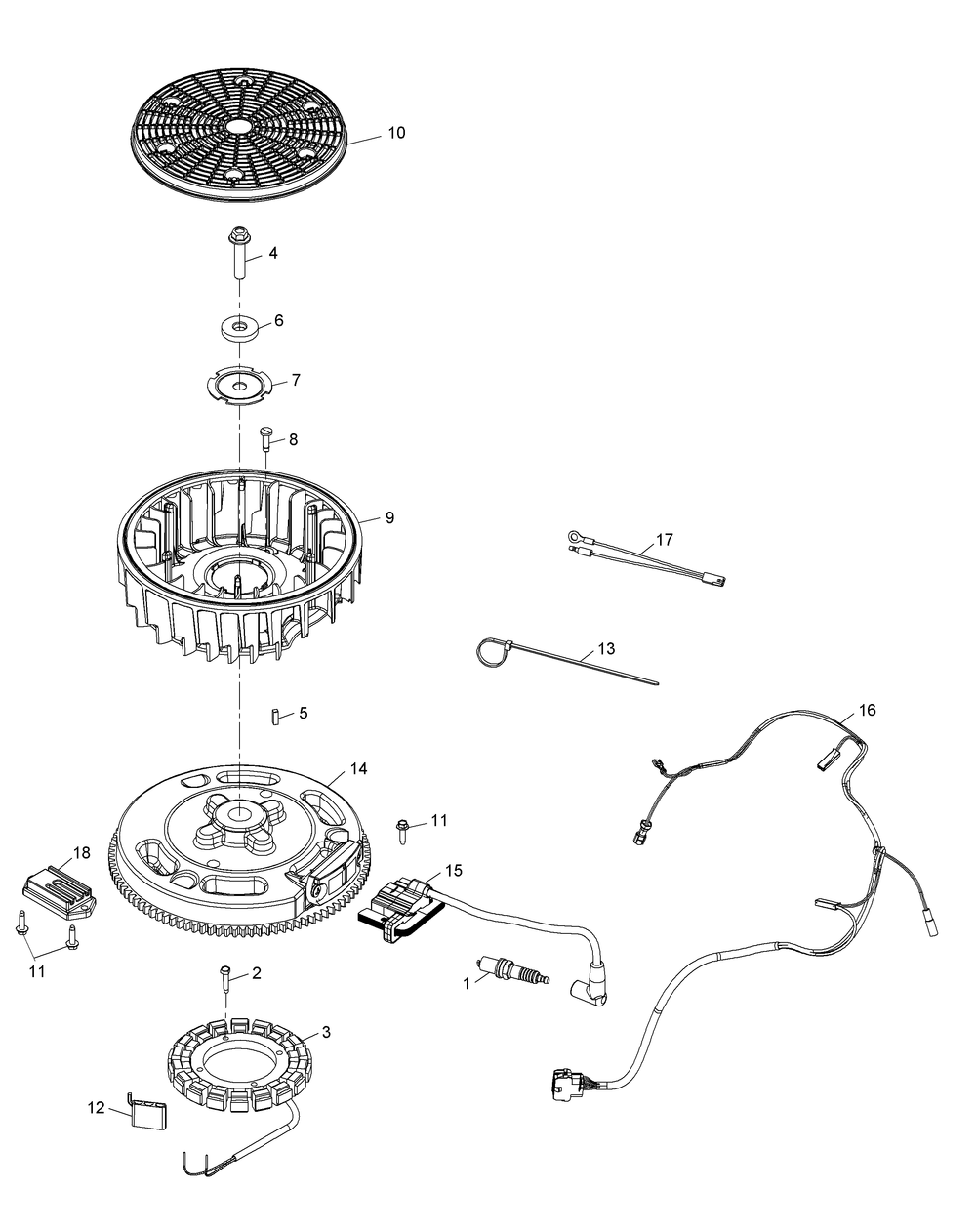 Kohler Kt730-3012 Ignition And Electrical Diagram and Parts List for RZT-L42KH (17BRCACS009-17BRCACS010)(2015) Cub Cadet Lawn Tractor